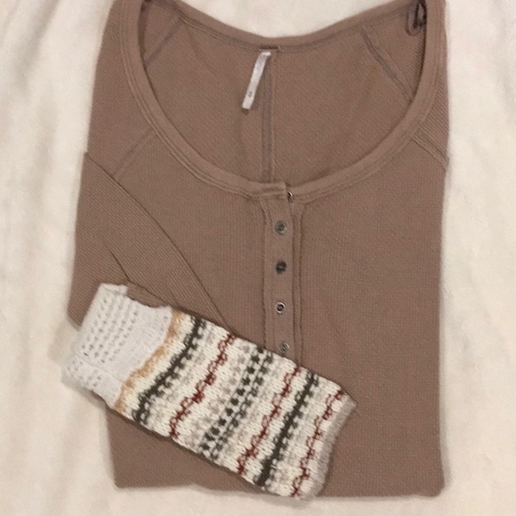 Free People Tops - Free People Long Sleeve Thermal with Crochet wrist